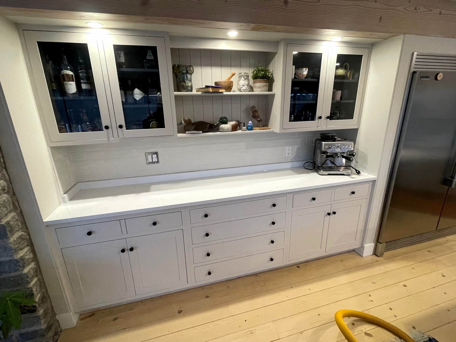 Hand-finished quartz countertop in residential kitchen