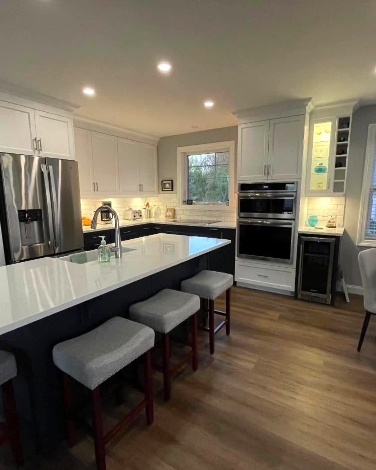 Modern kitchen quartz install, Fredericton NB